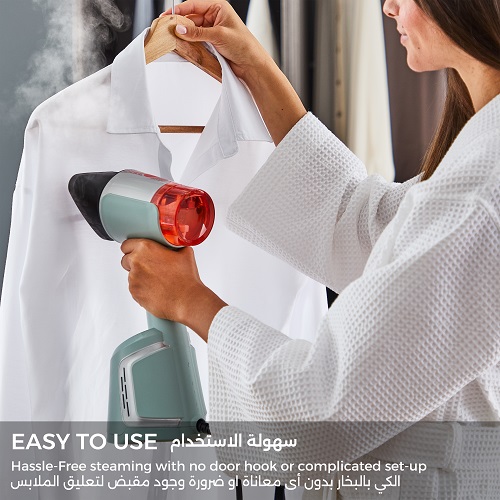 مكواة بخار يدوية تيفال إيرو ستيم، 1400 واط، 20 جم/دقيقة، خزان مياه 100 مل، تقنية أوبتي فلو، لون أبيض - DT9814F0 مكواة بخار يدوية تيفال إيرو ستيم، 1400 واط، 20 جم/دقيقة، خزان مياه 100 مل، تقنية أوبتي فلو، لون أبيض - DT9814F0